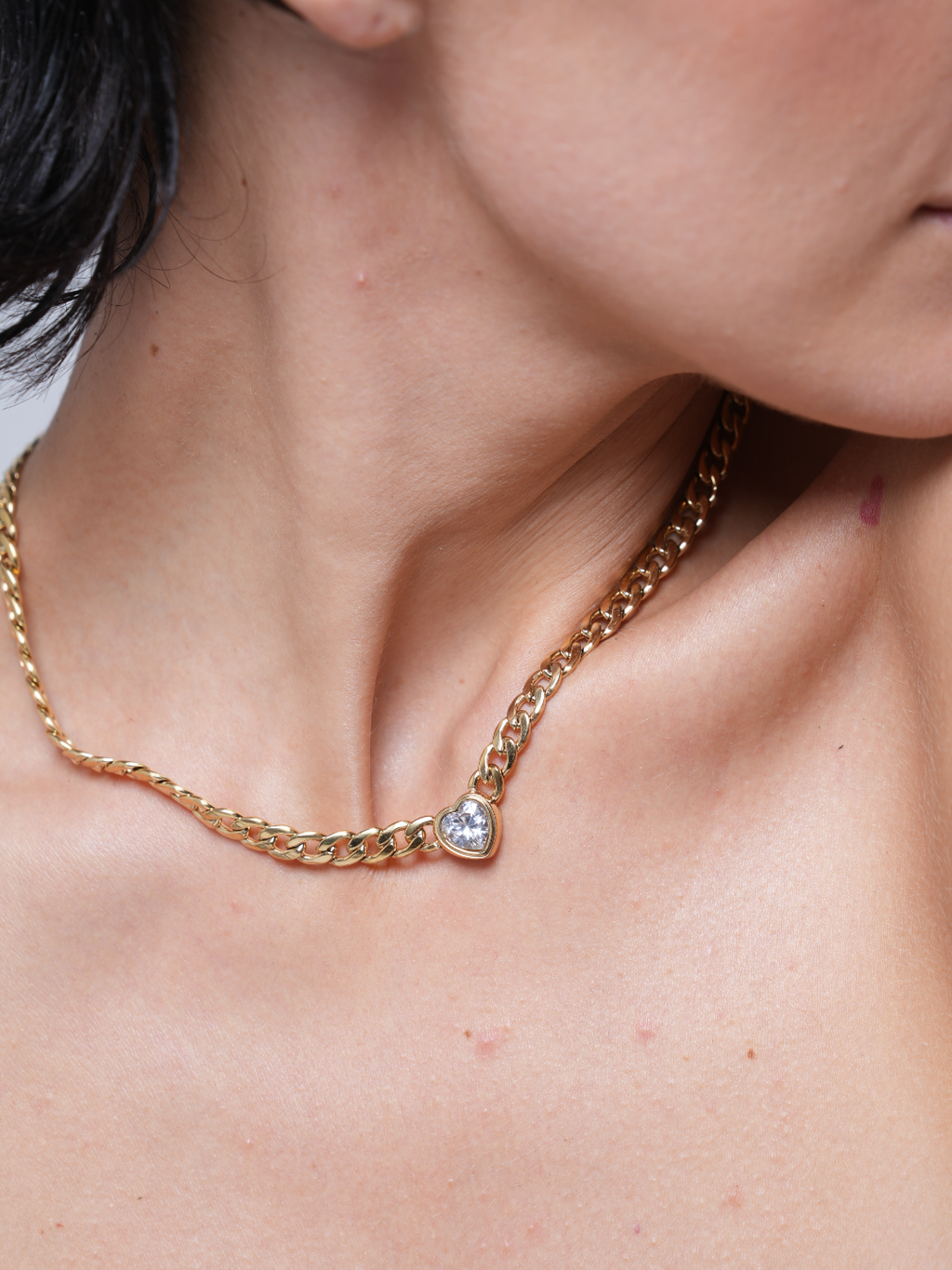 Heart Bling Zirconia Pendant Necklace