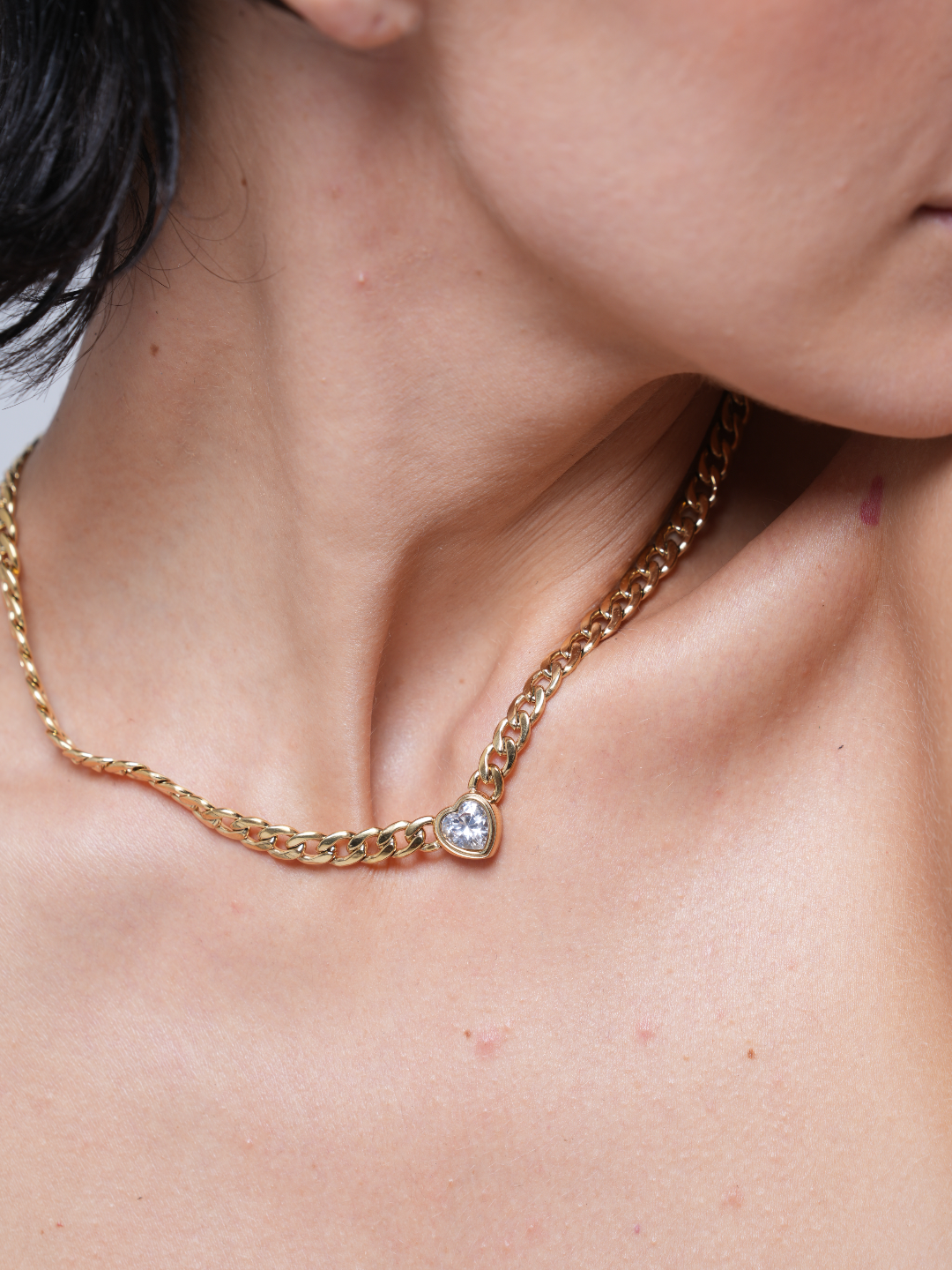 Heart Bling Zirconia Pendant Necklace