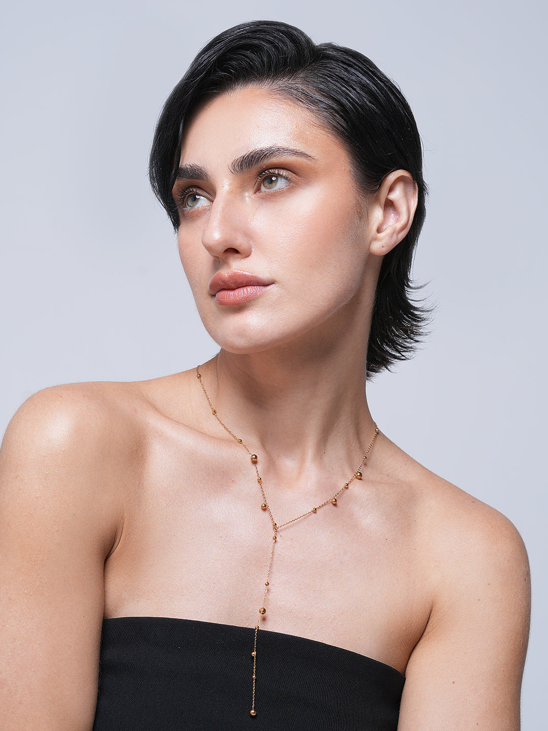 Long Tassel Round Bead Necklace