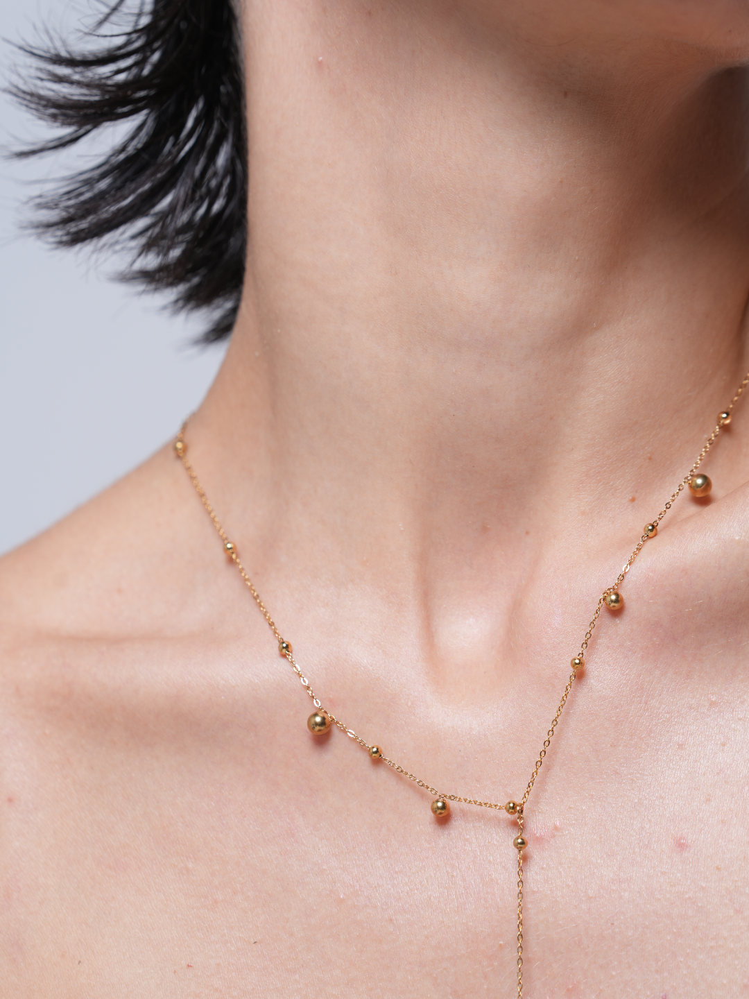 Long Tassel Round Bead Necklace