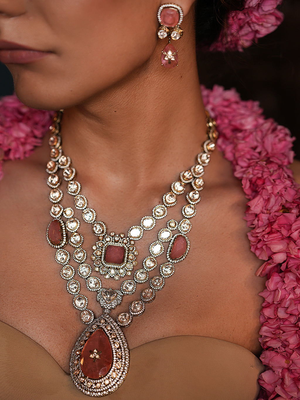 Baby Pink Premium Kundan Necklace
