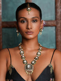 Long Green Polki Necklace
