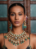 Premium Kundan Polki Bridal Necklace Set