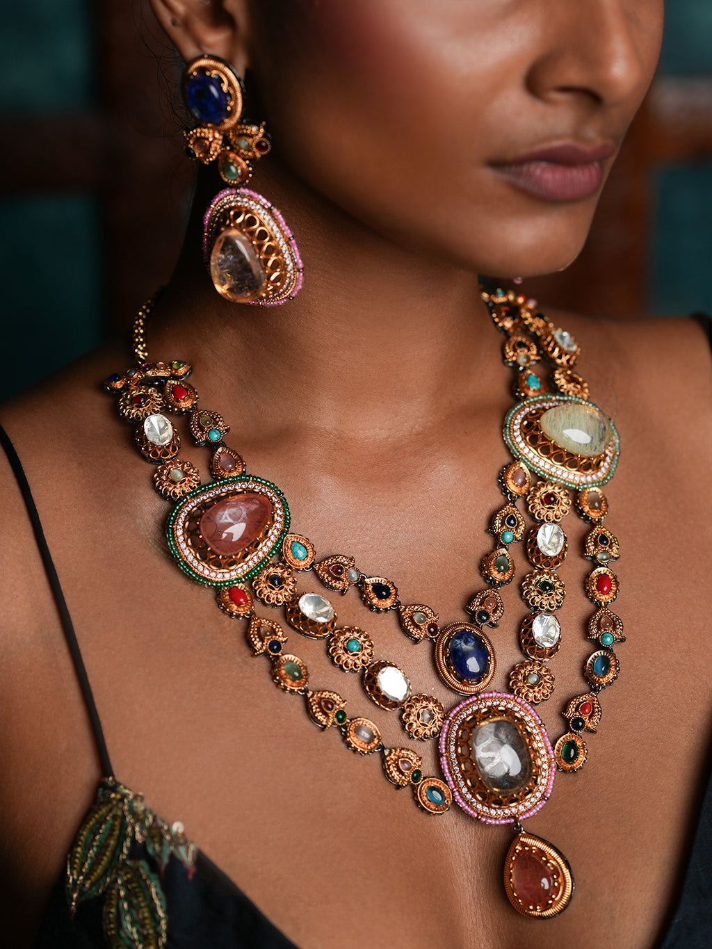 Heavy Navrattan Necklace