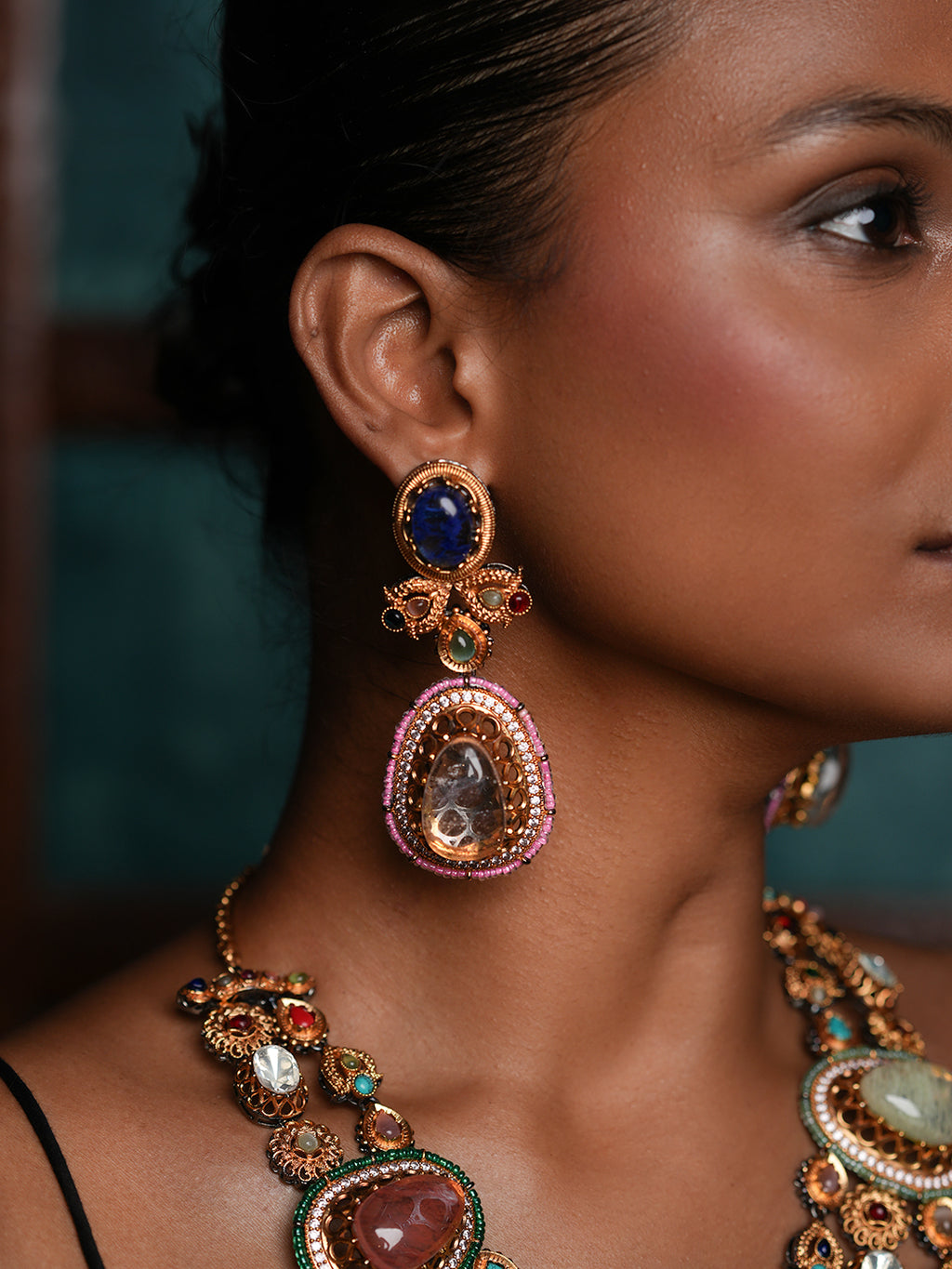 Heavy Navrattan Necklace