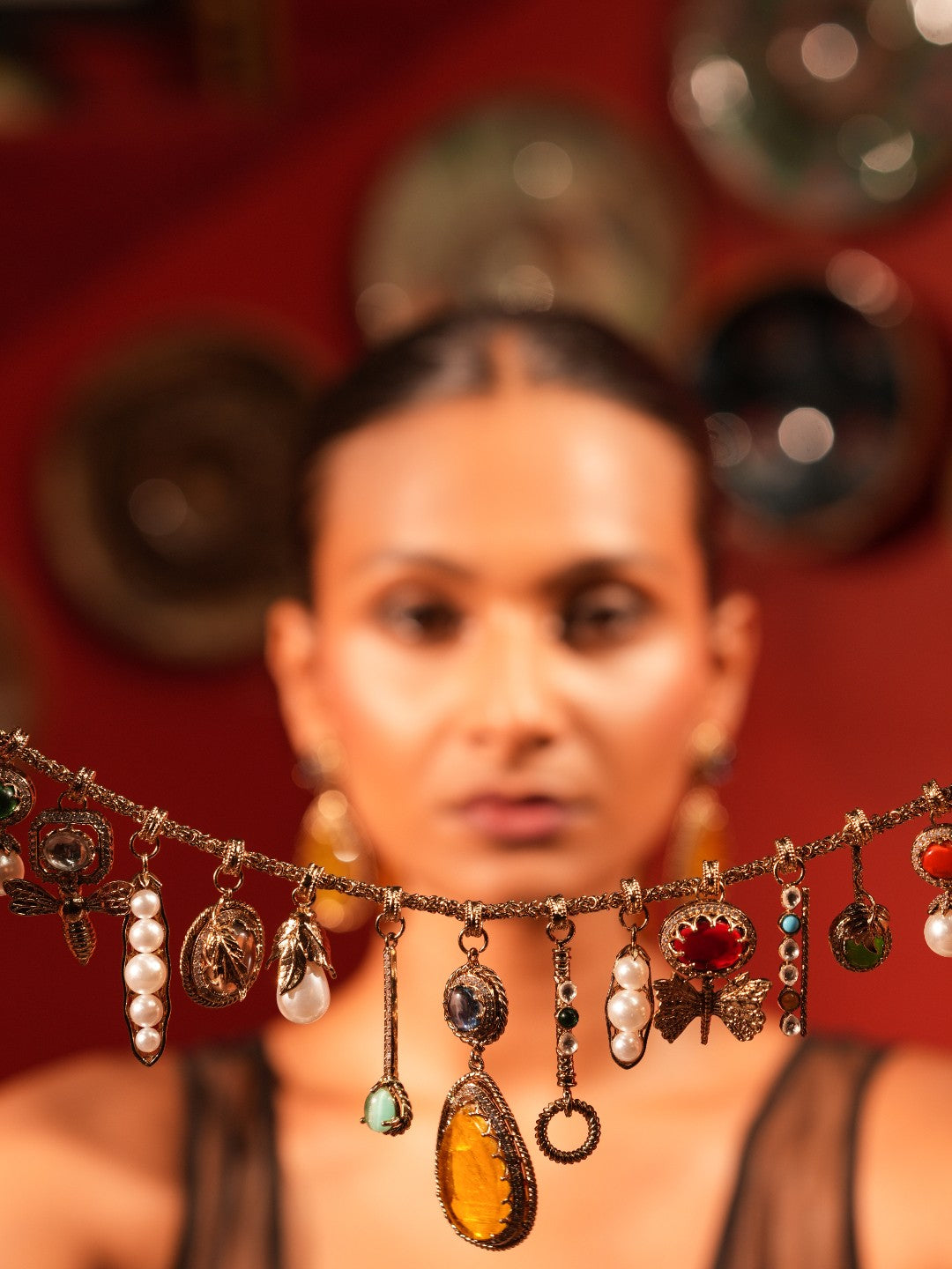 Yellow Doublet Afghani Necklace