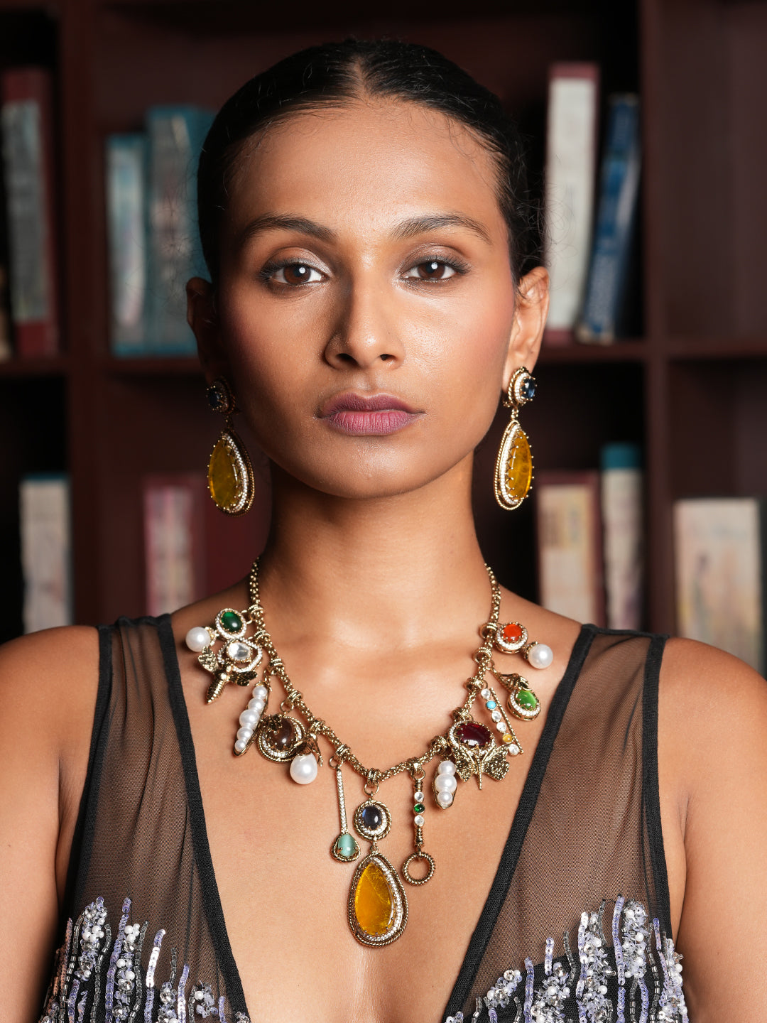 Yellow Doublet Afghani Necklace