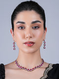 Single Line Black Polish AD Necklace