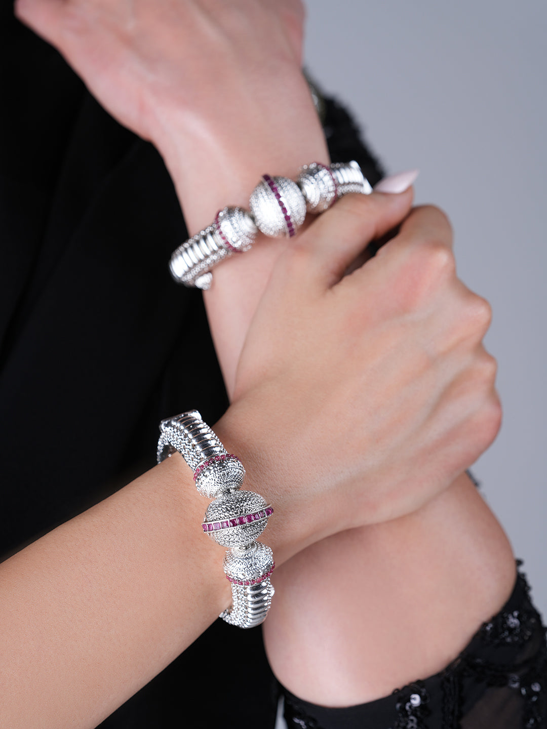 Designer Heavy Silver Kada