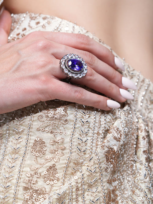 Purple Single Stone Ring