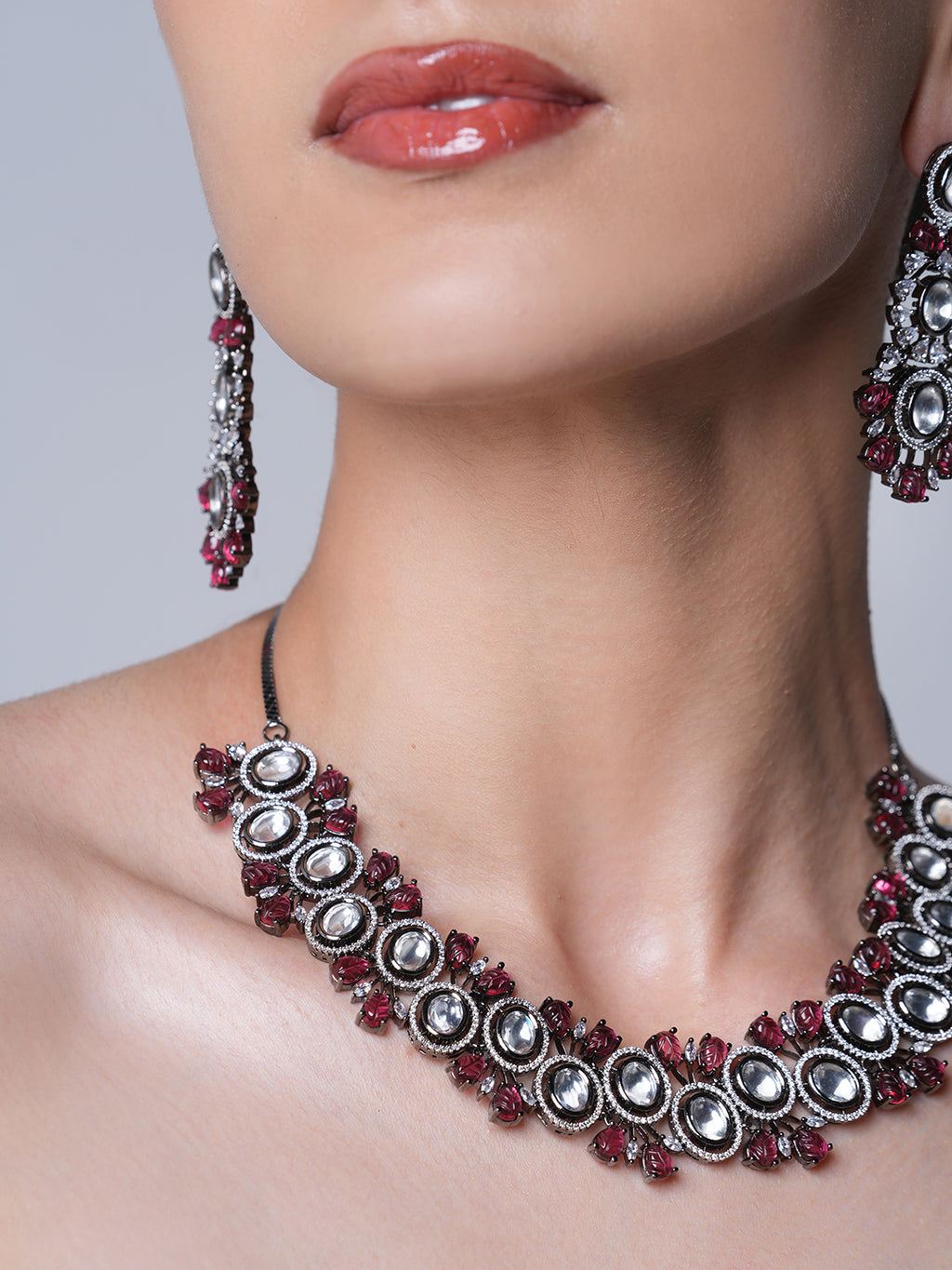 Heavy Black Polish Designer Necklace