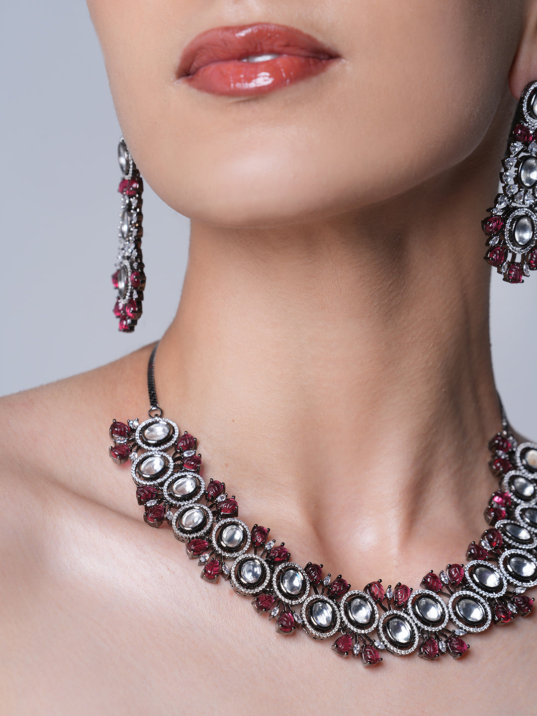 Heavy Black Polish Designer Necklace