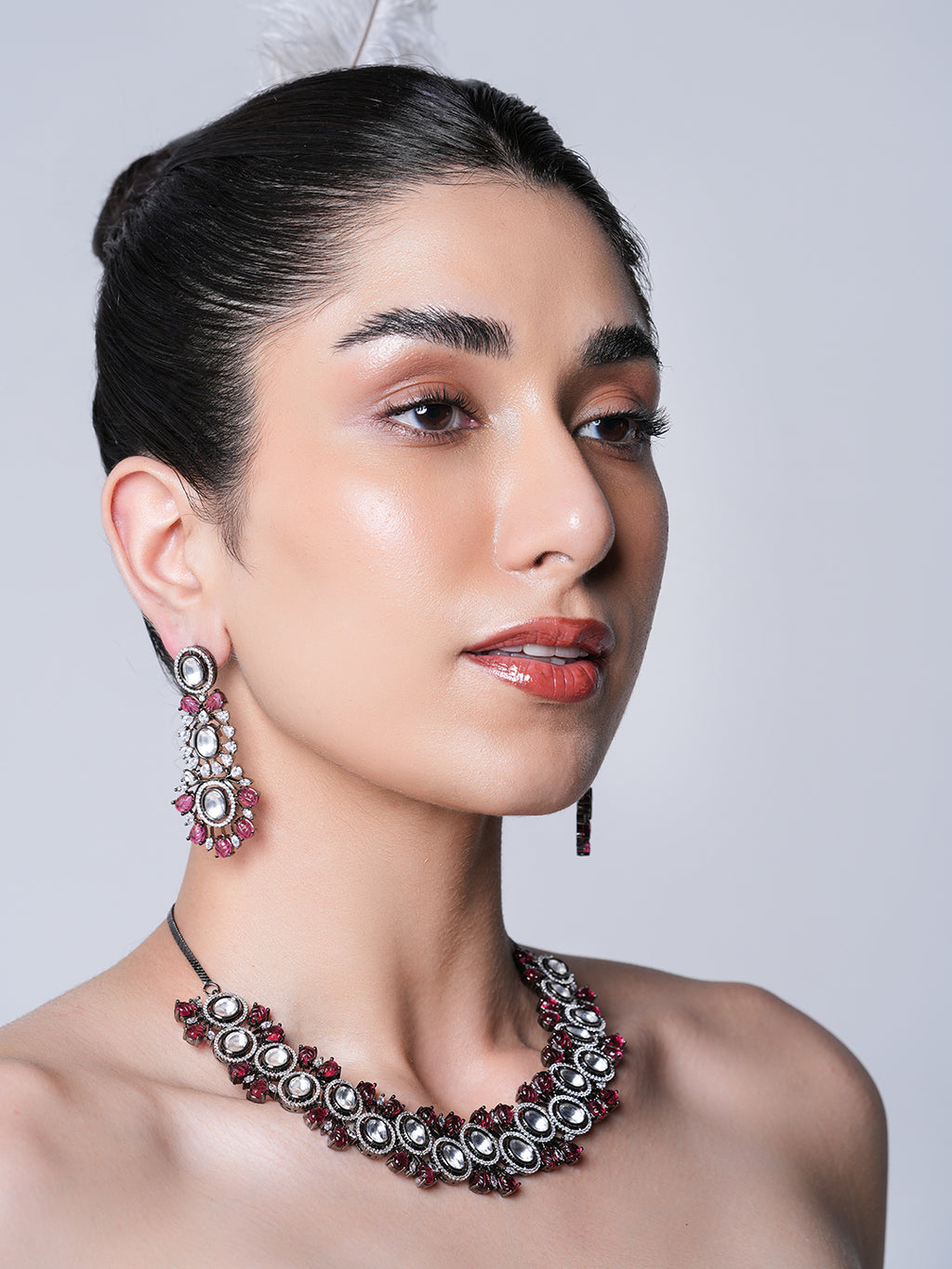 Heavy Black Polish Designer Necklace