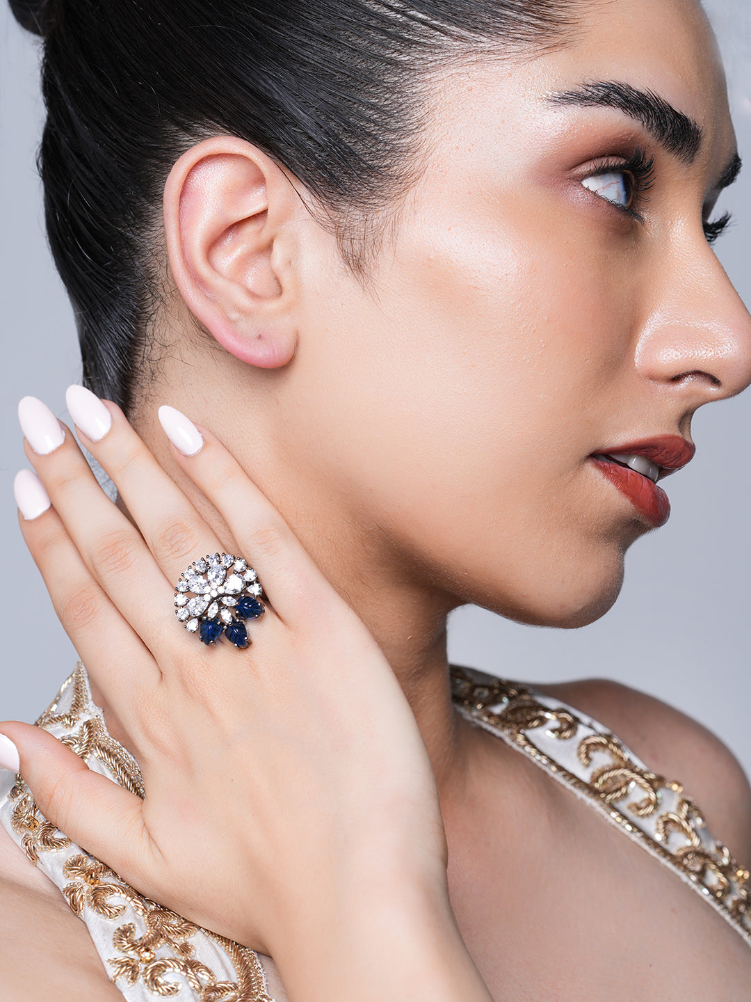 Dark Blue Cocktail Ring
