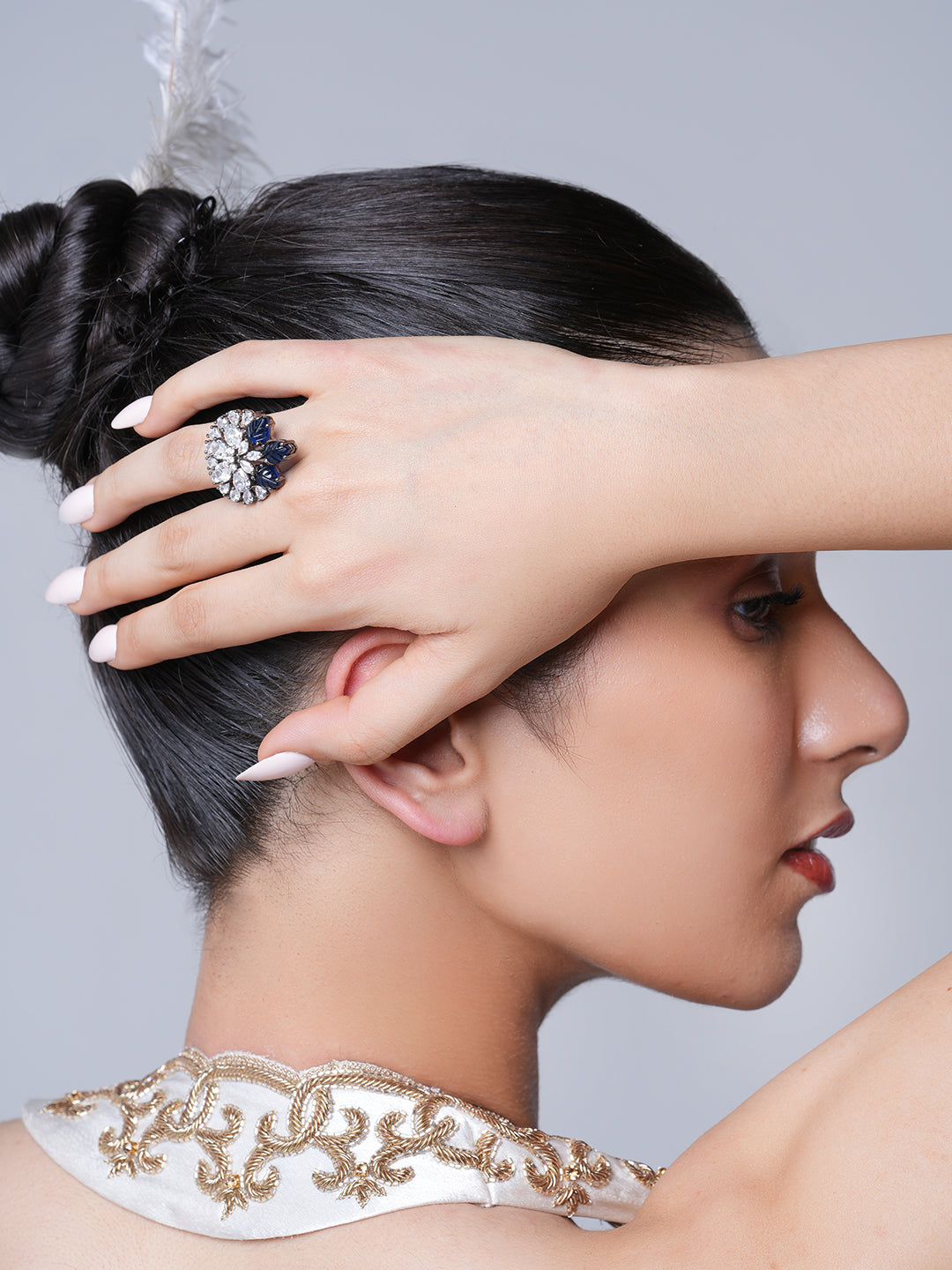 Dark Blue Cocktail Ring