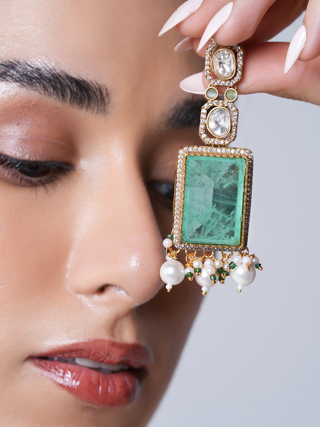 Designer Single Stone Kundan Necklace