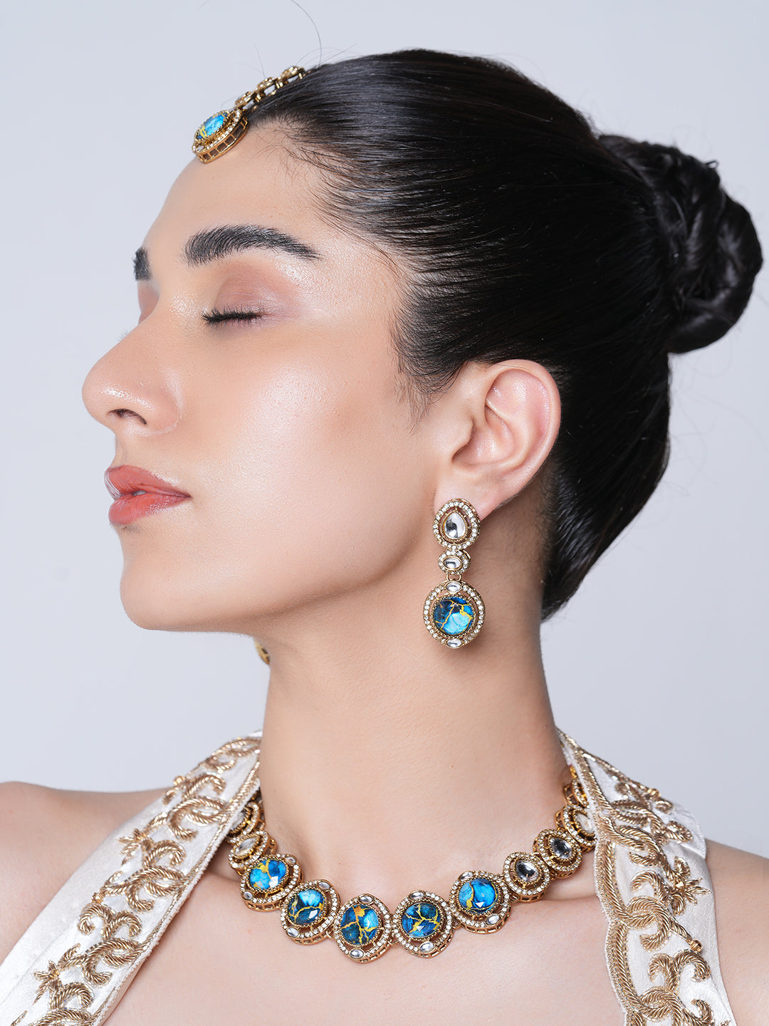 Short Designer Firestone Necklace