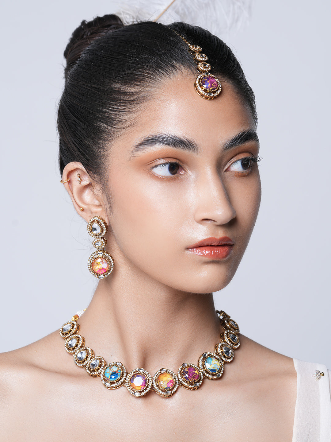Short Designer Firestone Necklace