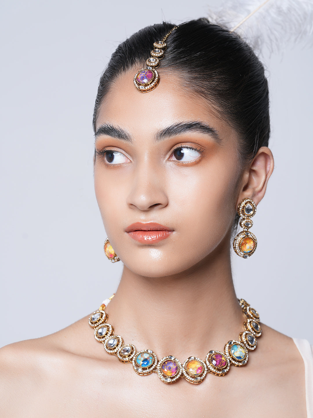 Short Designer Firestone Necklace