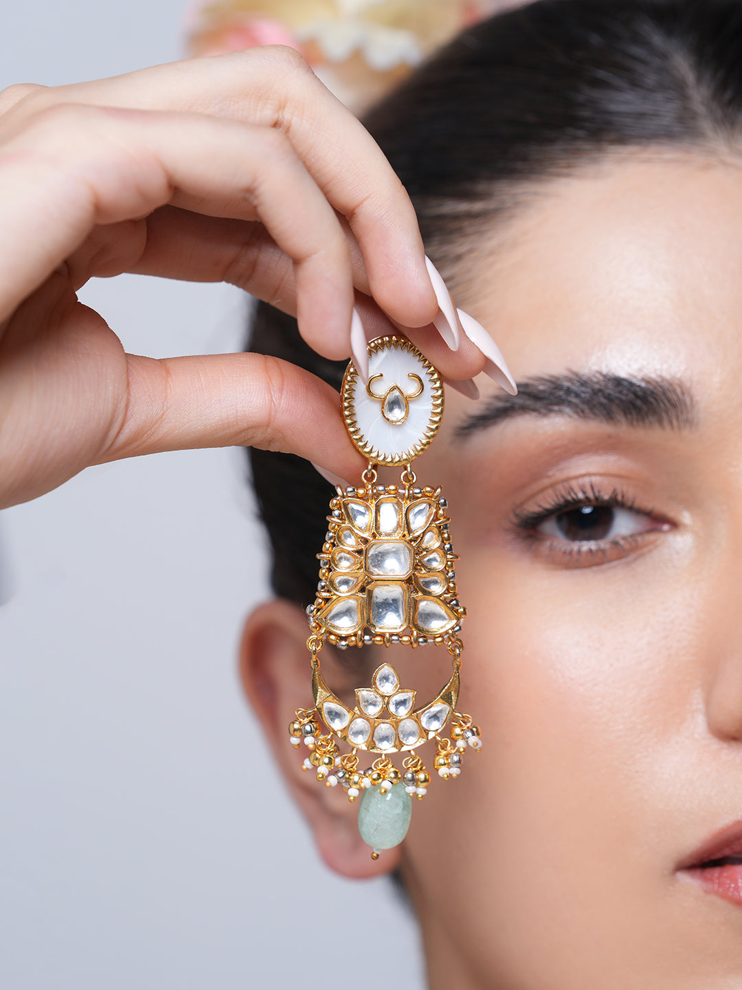 Designer Kundan Choker with Pastel Colored Stone