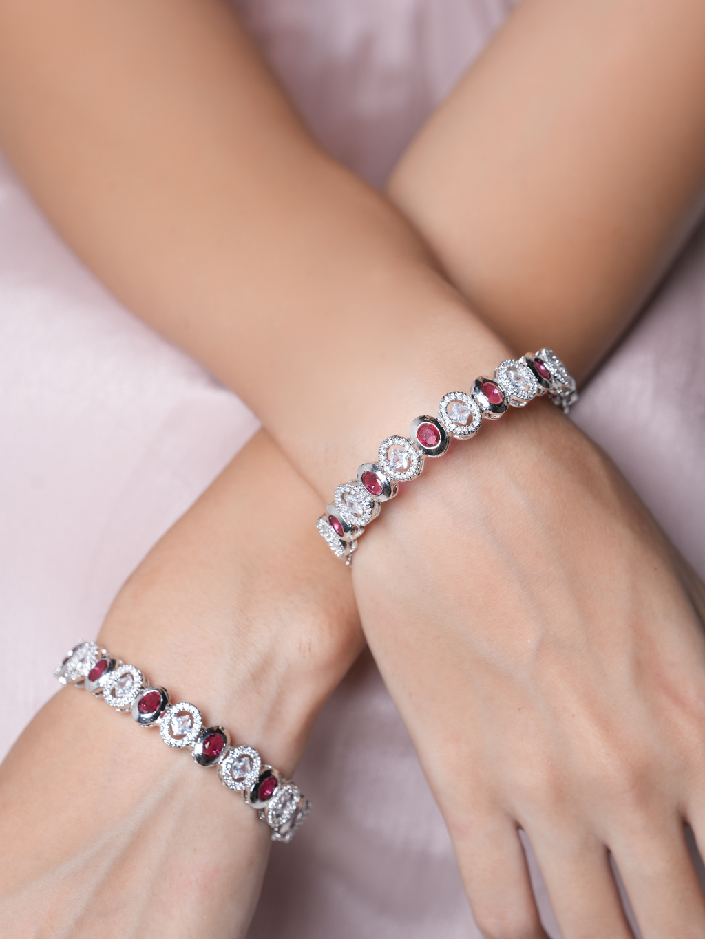 Pink Stone AD Bangles