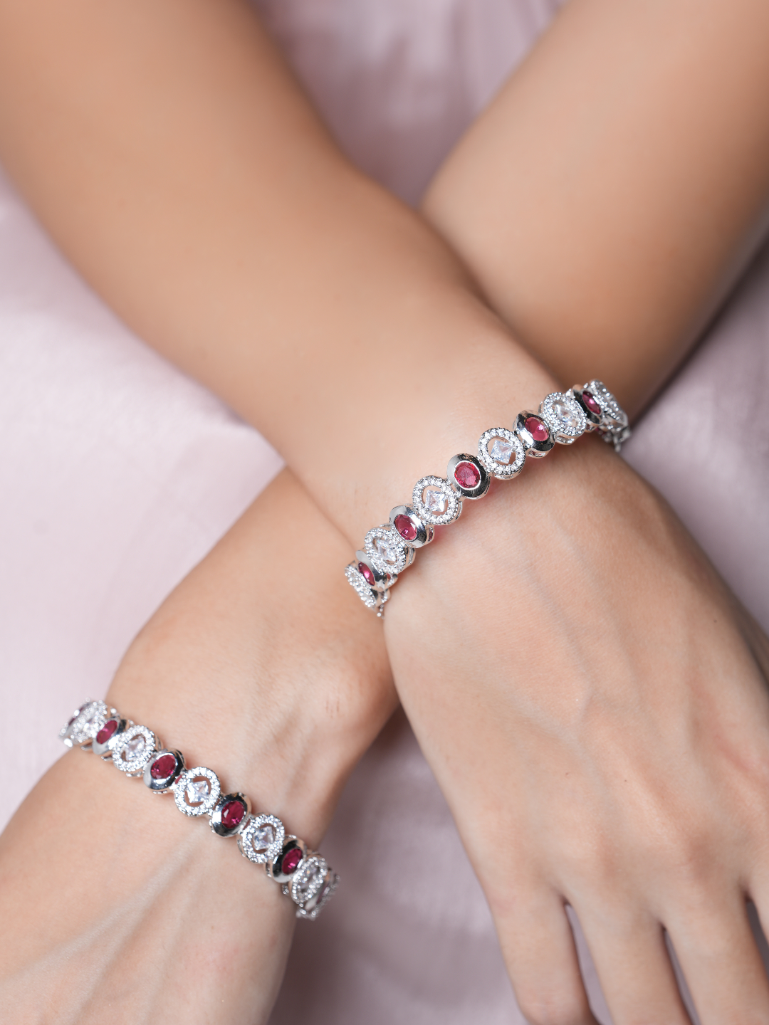 Pink Stone AD Bangles