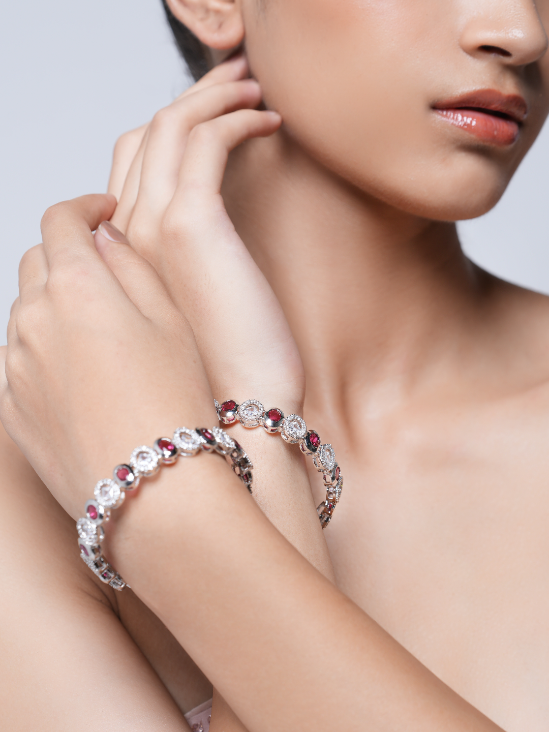 Pink Stone AD Bangles