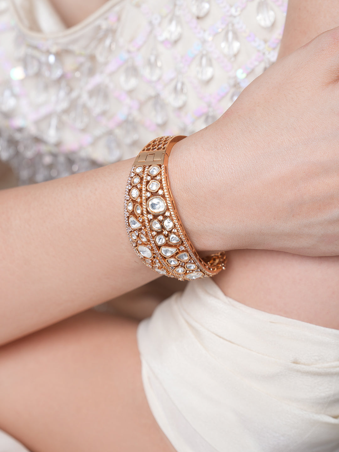 Shiny Moissanite Heavy Bracelet