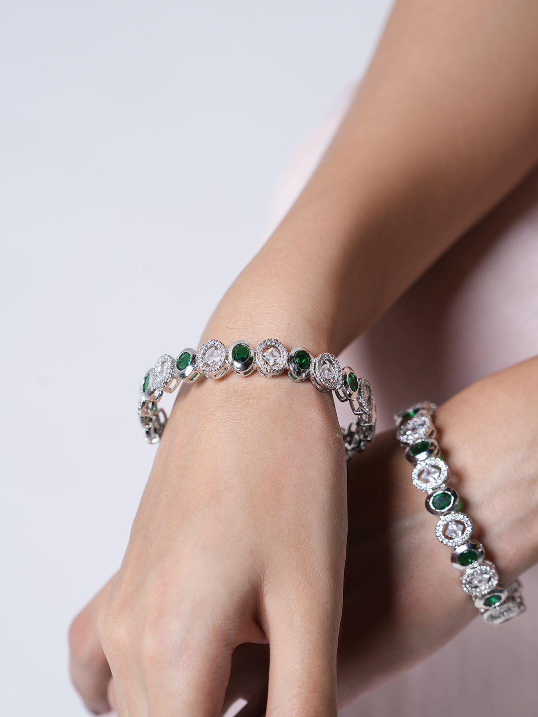 Green Stone AD Bangles