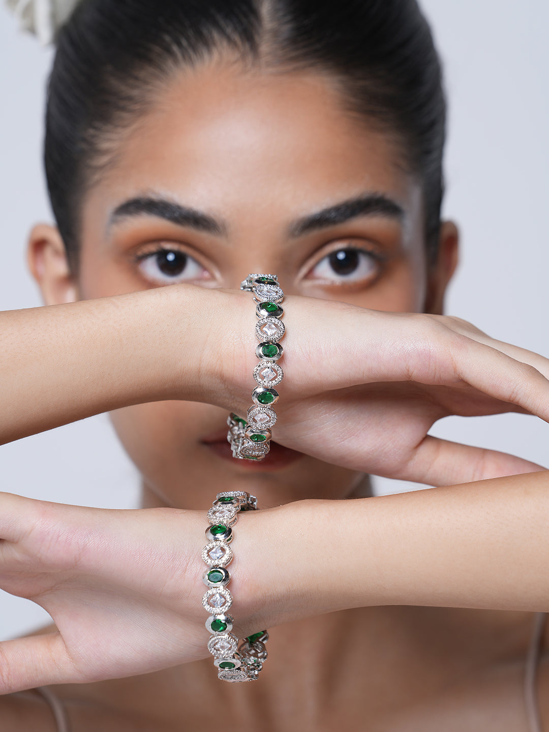 Green Stone AD Bangles
