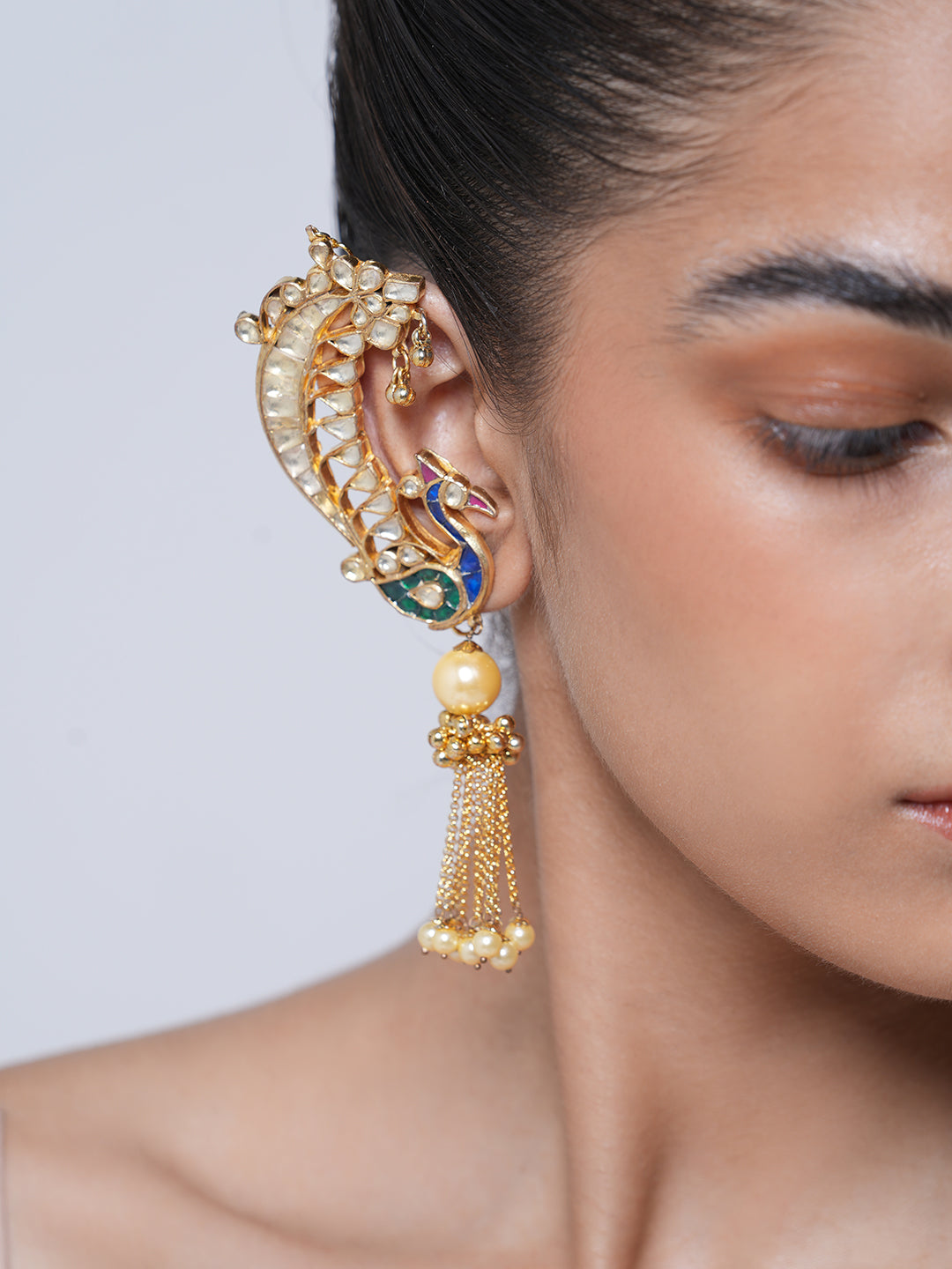 Pachi Kundan Peacock Jadau Earrings