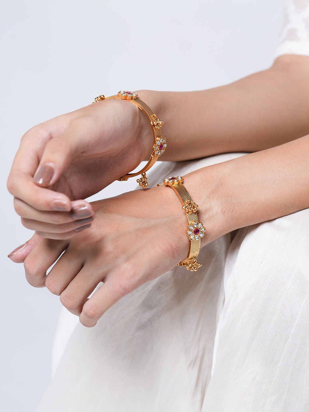 Sleek Golden Polish Bangles