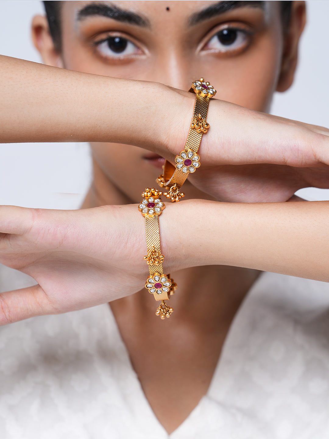 Sleek Golden Polish Bangles
