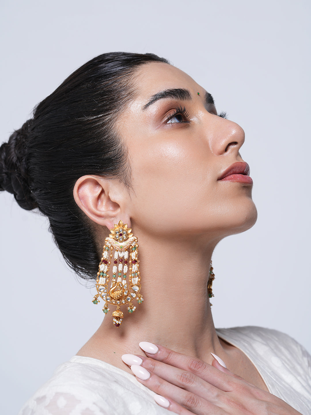 Meenakari Peacock Design Earrings