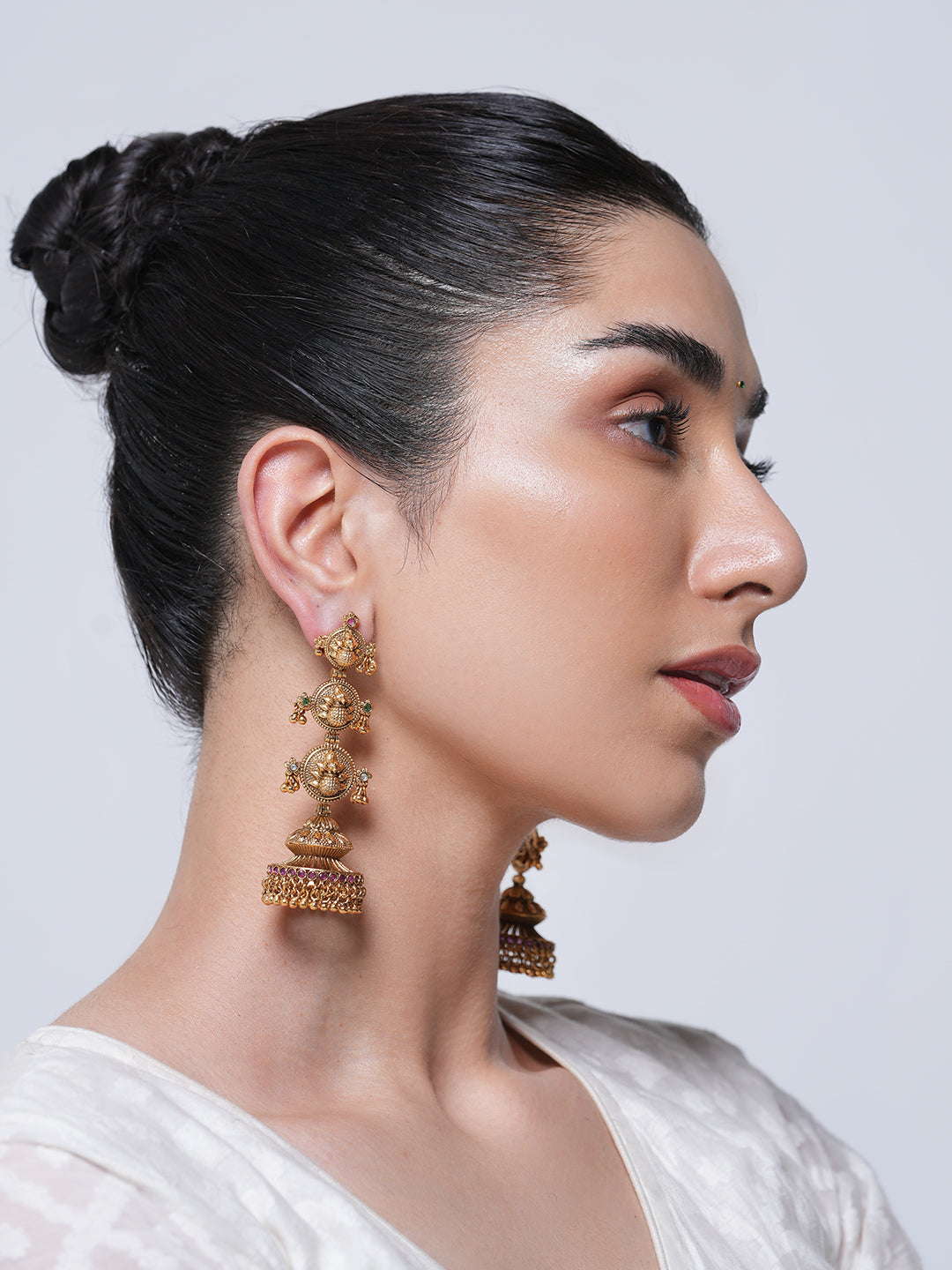 Long Peacock Antique Earrings