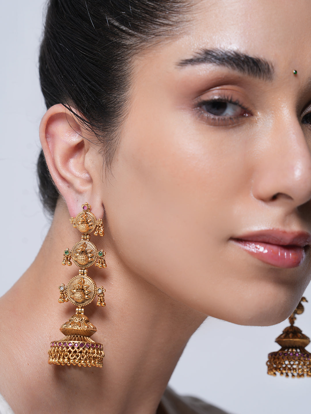 Long Peacock Antique Earrings