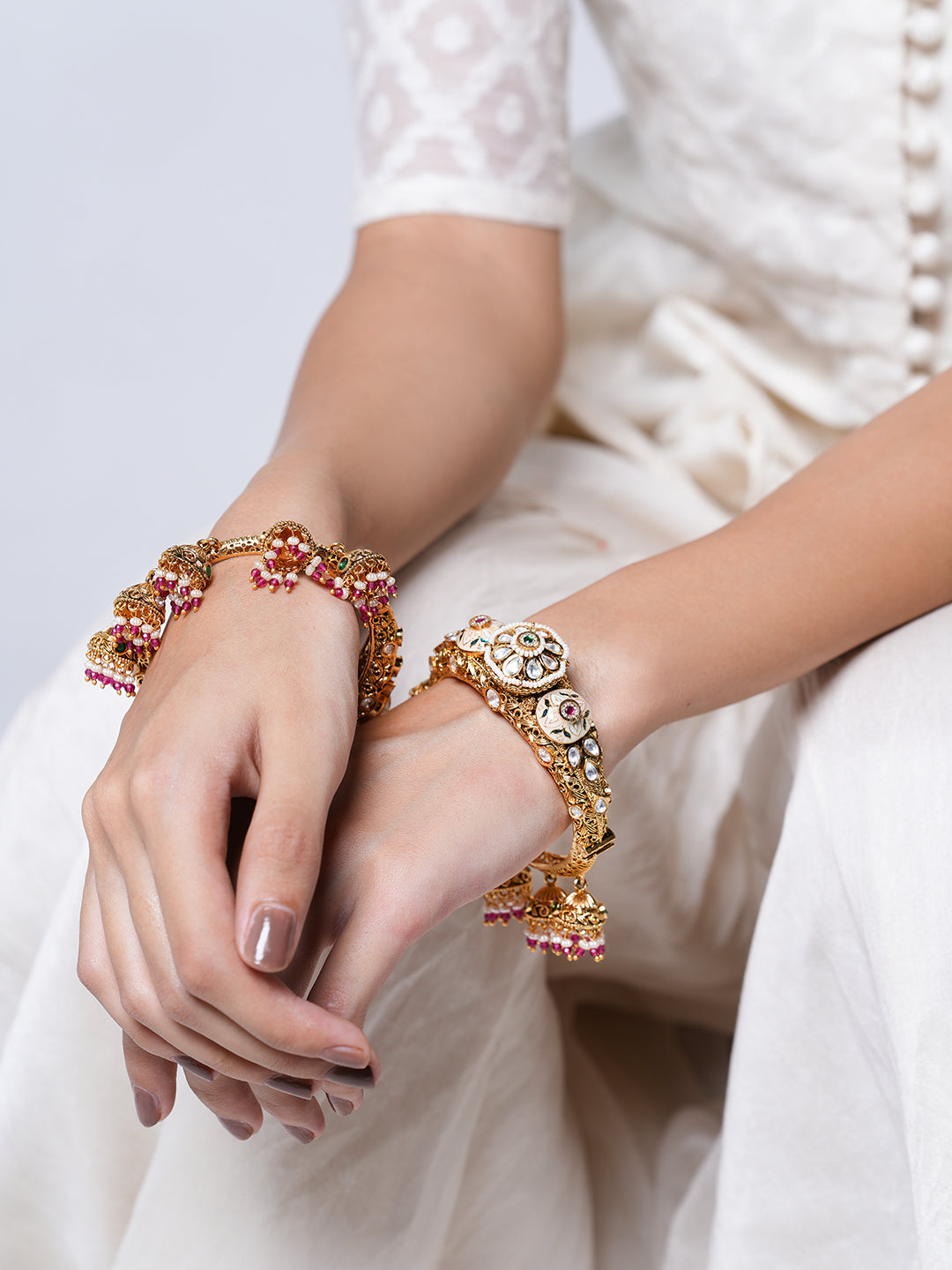 Designer Meenakari Jhumki Style Pacheli