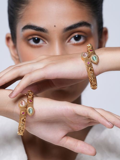 Sleek Pastel Green Pink Bangles