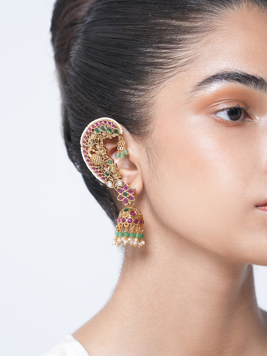 Peacock Design Jadau Earrings