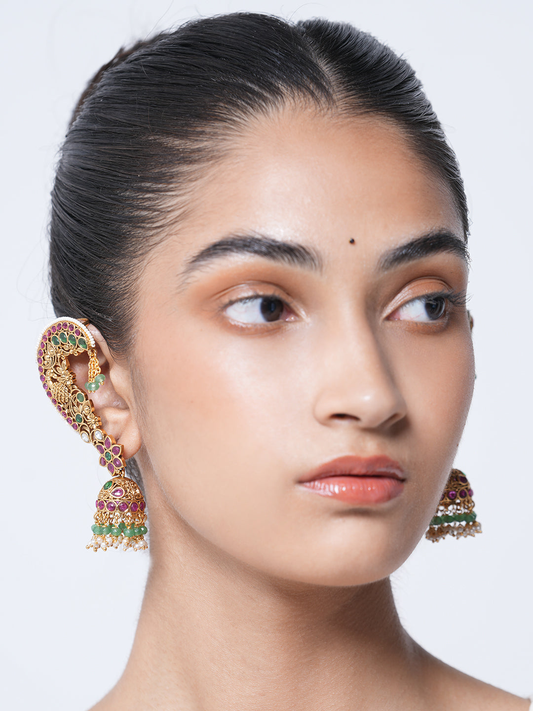Peacock Design Jadau Earrings