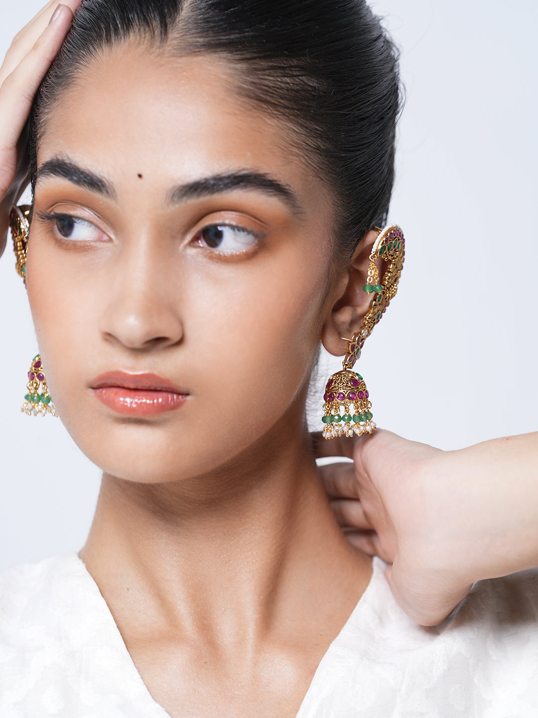 Peacock Design Jadau Earrings
