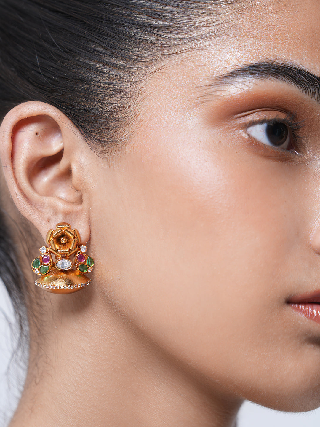 Designer Rose Shaped Earrings