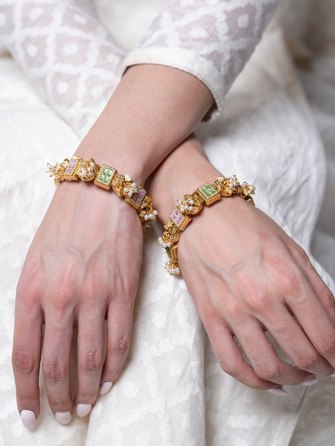 Pink Green Designer Bangles