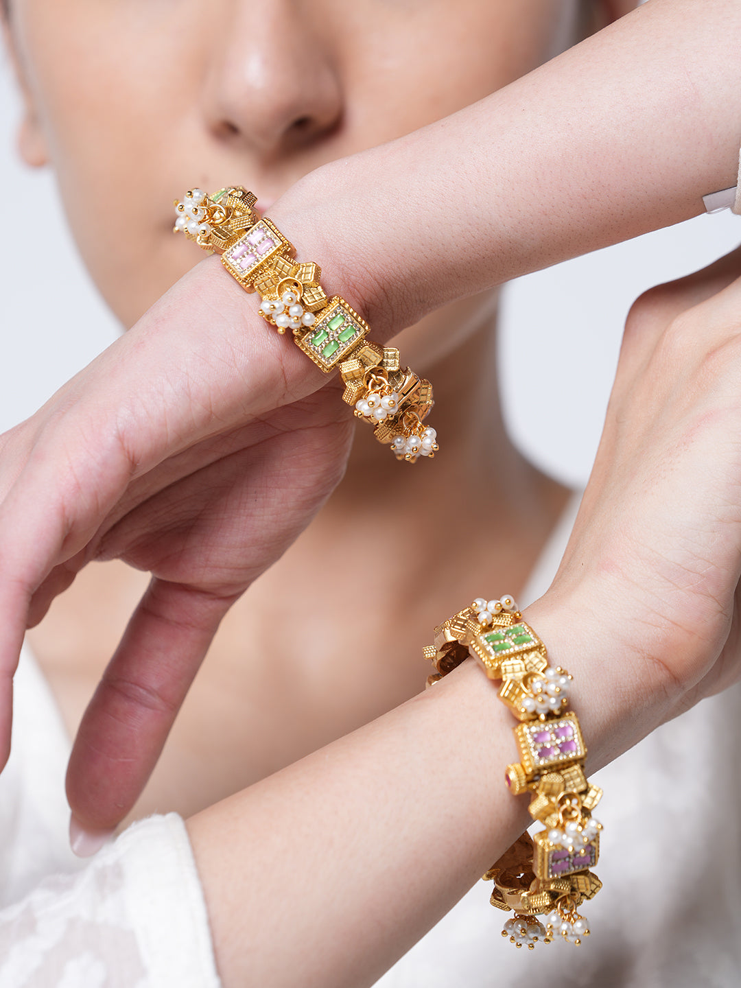 Pink Green Designer Bangles