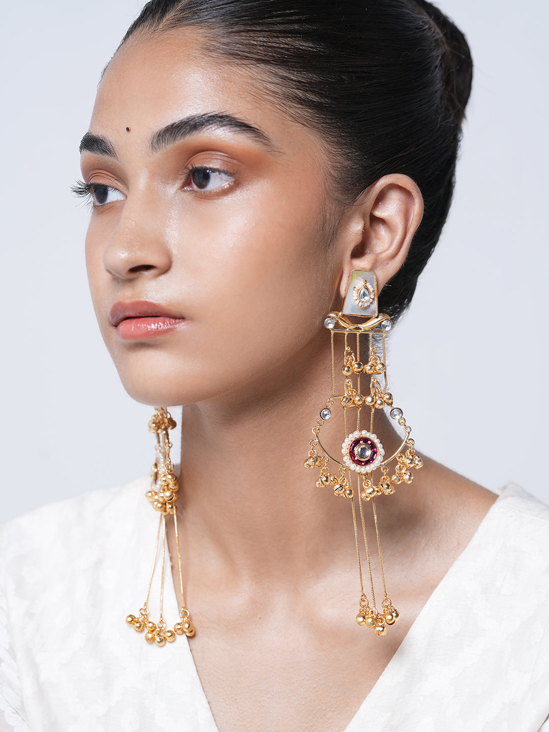 Designer Long Ghungroo Earrings