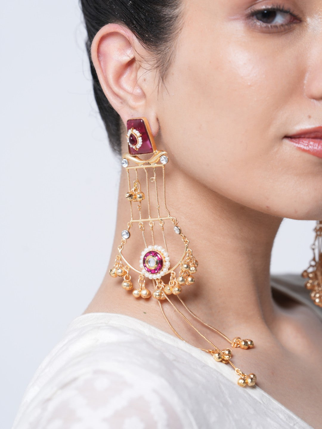 Designer Long Ghungroo Earrings