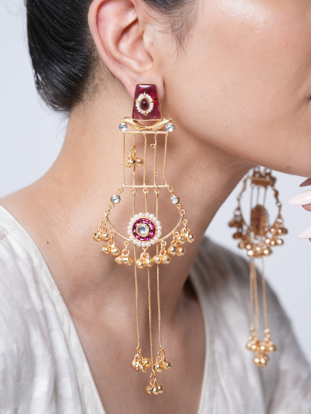 Designer Long Ghungroo Earrings
