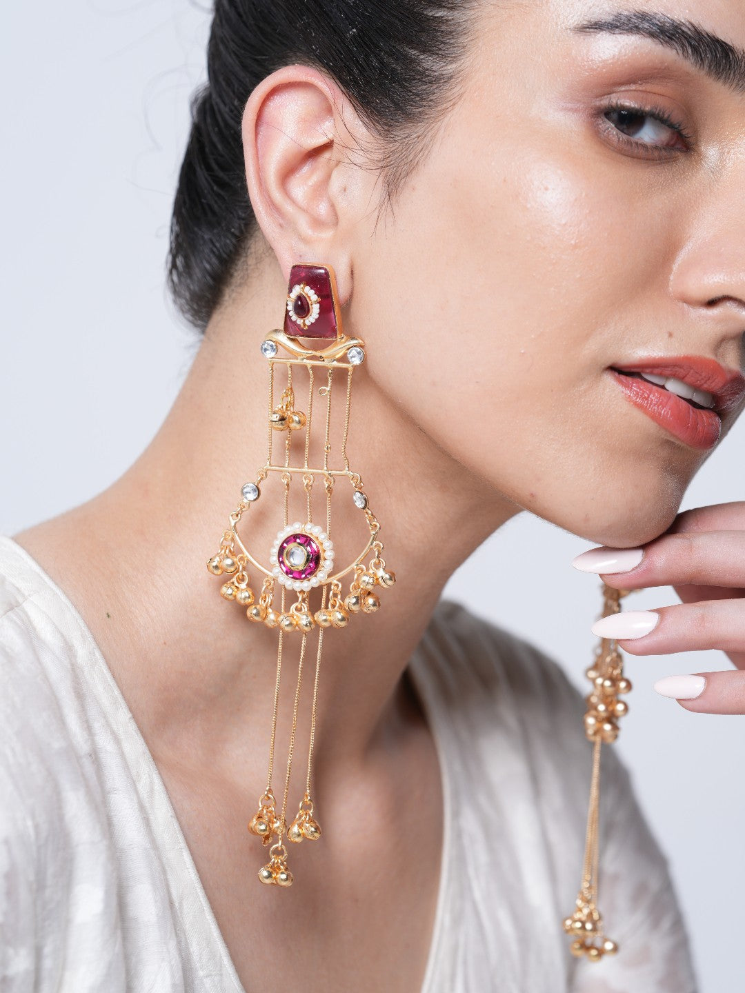 Designer Long Ghungroo Earrings