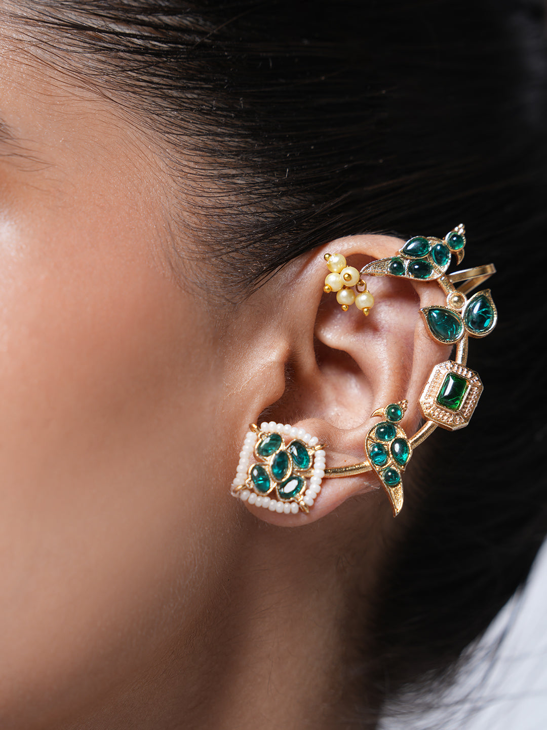 Designer Peacock Style Earcuffs