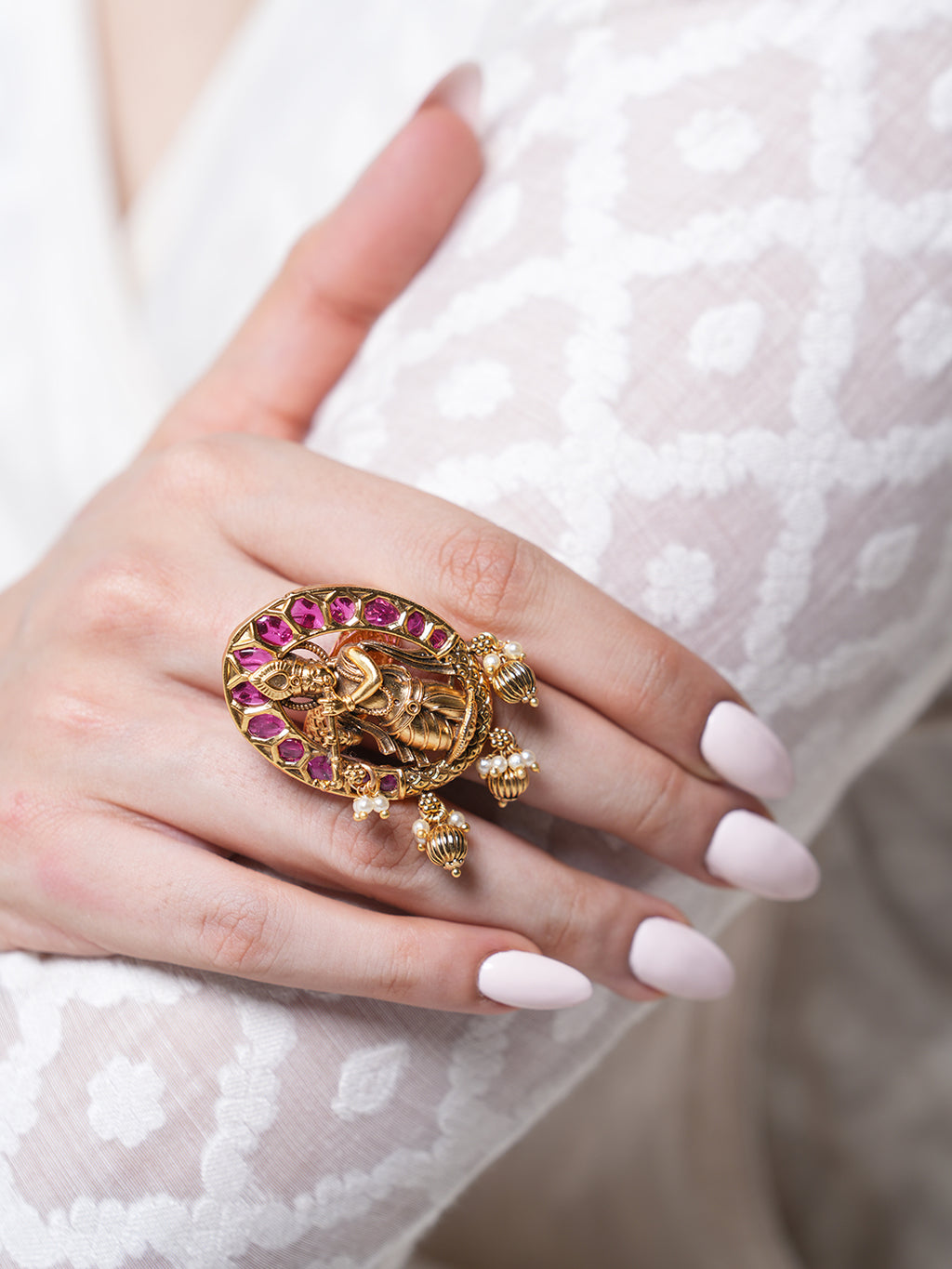 Heavy Antique Krishna Ring